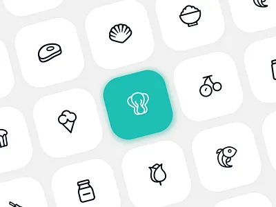 Iconography activities app design clean details food app icon icon set icons interface mobile outline pictogram pictograms stroke transition ui ux