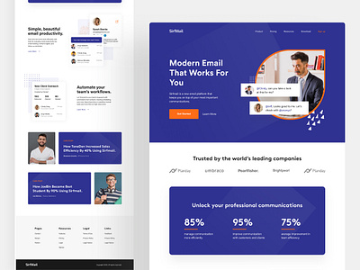 SaaS Landing Page Design agency branding business business website chatting colorful email platform header homepage landingpage saas saas design saas landing page saas website ui inspiration ui ux web web design webflow website