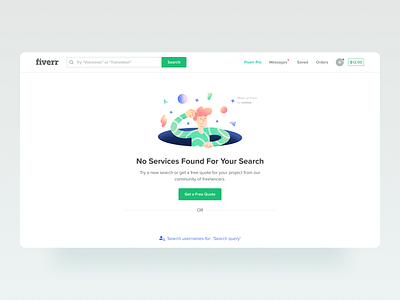 Service not found fiverr found illustraion not found search ui uiux ux web website