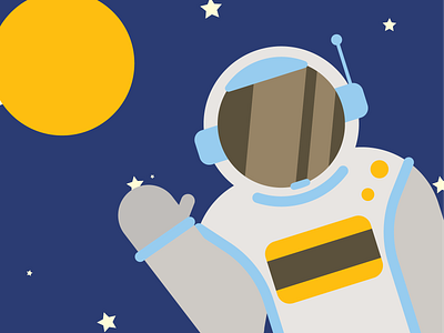 Space Man 2d art design flat graphic graphics illustration infographic rocket simple space vector