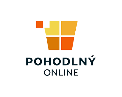 Pohodlný online concept - online shop branding design icon illustration logo online shop