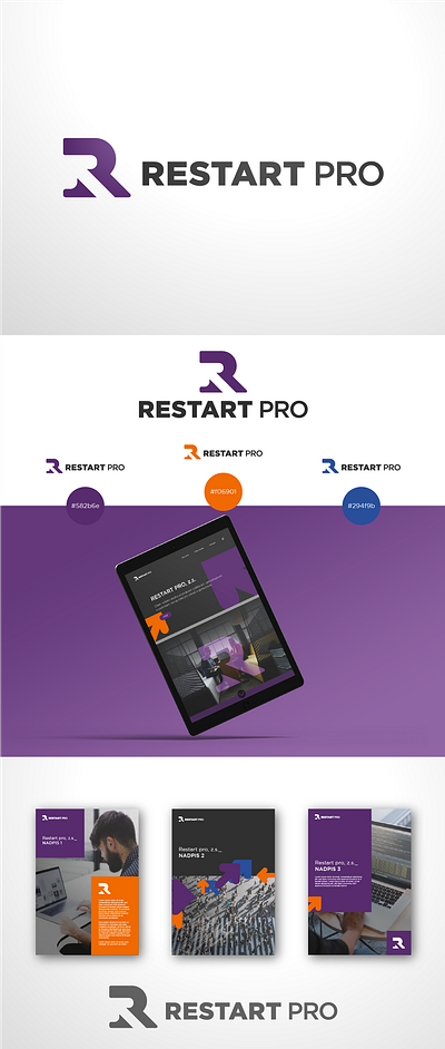 Restart pro branding design icon logo