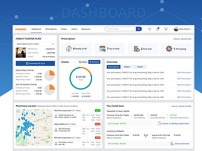 Pharma Insurance Dashboard clean colour dashboard design dribbble experiment inspiration minimal templatedesign ux ui web