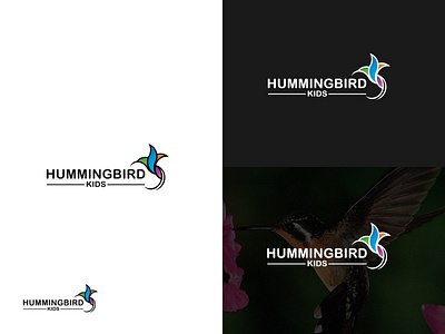 Hummingbird Kids Logo brand branding design flat logo logo design minimal