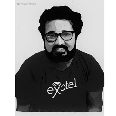 Digital hand drawing portrait sketch sketchbook vector