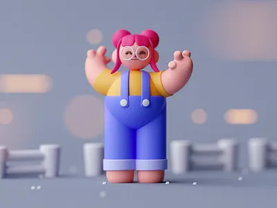 Farm Girl cartoon characterdesign characters cinema 4d design game illustration isometric low poly motiongraphics octane