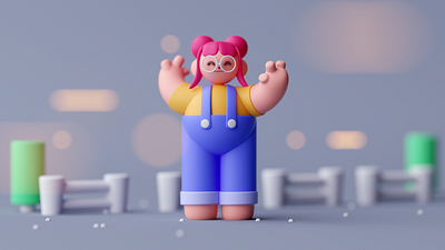 Farm Girl cartoon characterdesign characters cinema 4d design game illustration isometric low poly motiongraphics octane