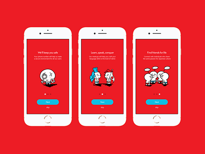 Meetup App - Onboarding intro screens app branding branding design design iconography illustrtion mobile app mobile ui typography ui ux visual design visual identity