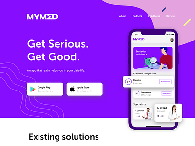 Medical app design flat flat illustration illustration landing landing page typography uiux ux web