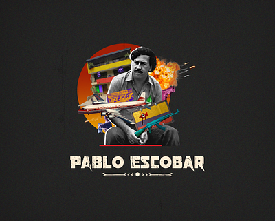 Pablo Escobar Collage Art art cocaine collage art colombia drugs escobar explosion fire gang gun house paplo paplo plane shooting sun vintage