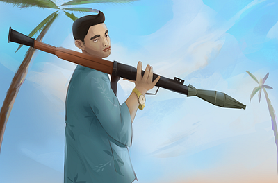 tommy vercetti bazooka character illustration photoshop sky vice city