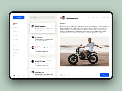 Email client exploration app clean colorful corporate dashboad email email client email design email tool fresh icons tablet uidesign uxdesign