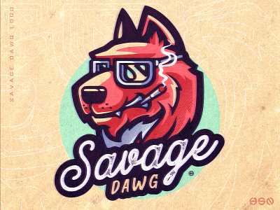 SAVAGE DAWG animals bold branding gaming gaming logo illustration logo logodesign mascot minimalistic modern sportslogo streamer streamers vector vintage badge vintage design vintage logo