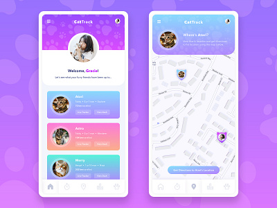 Daily UI 020 // Location Tracker app design cat cat tracker daily ui daily ui location tracker dailyui find my pet location tracker pet app pet map pet tracker ui ui design uidesign ux web design website design