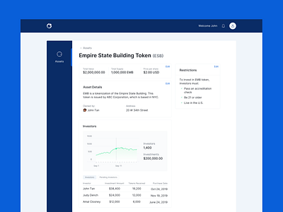 Tokenization Tool - Admin view (Token Details) app app design data visualisation design desktop app desktop design desktop ui tokenization typography ui ux visual design web