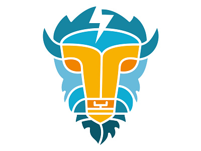Electric Buffalo animal bike buffalo bycicle eco electric icon logo ride wild