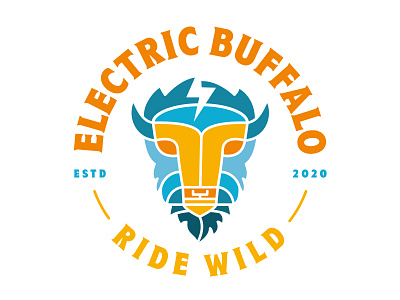 Electric Buffalo animal animals bicycle bike buffalo eco electric icon logo ride wild