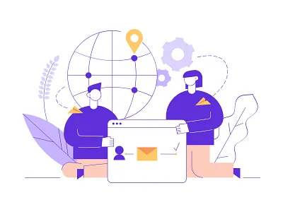 We are hiring cartoon characters flat geometric hire illustration illustrator line man minimal people recruitment team vector woman