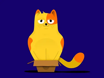 If I can IN, I can FIT animal artwork blue box boxes cat cats creative creatives design designmnl digital illustration illustration illustration design pet pets vector vector illustration vectors yellow