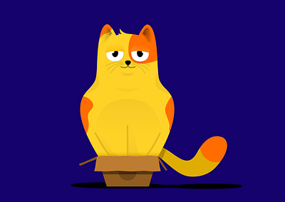 If I can IN, I can FIT animal artwork blue box boxes cat cats creative creatives design designmnl digital illustration illustration illustration design pet pets vector vector illustration vectors yellow