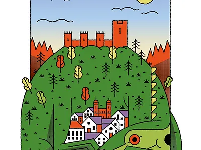 "La leyenda del Lagarto de Jaén" art editorial illustration flat flat illustration illustration jaen lizard nature spot illustration tale texture vector