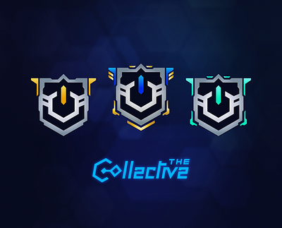 The Collective UI Elements badges branding cyberpunk design futuristic gaming icon illustration neon colors twitch ui vector