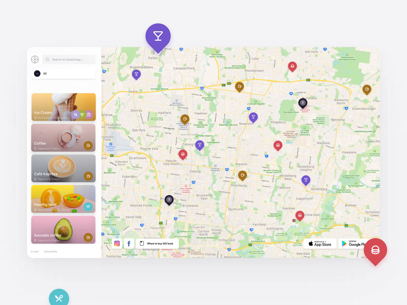 Example of Gastromapa - Web UI