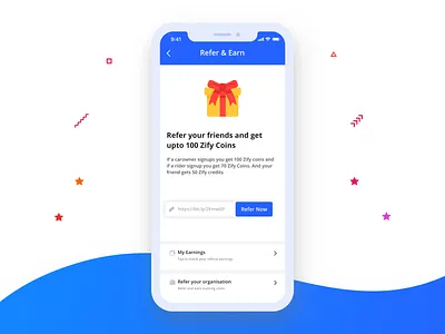 Refer and Earn Screen app carpooling cities commuting design designers earn mobile mobility product design refer referandearn referral uidesign uxdesign