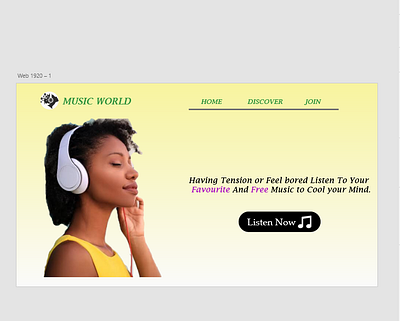 Music Landing Page design logo ui ux web website