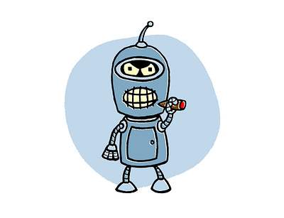 Retro Bender bender futurama illustration retro robot vintage