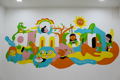 Amor ilustration kids illustration mural mural design muralart painting