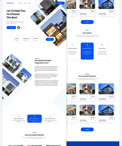 Propertyville design landing page property ui ux