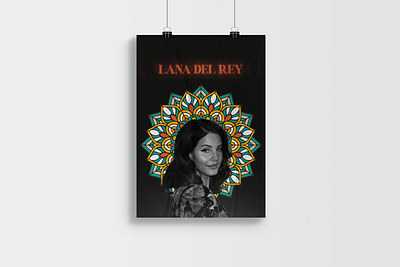 Lana Del Rey - Poster art artwork black blackandwhite color design lana del rey mandala poster singer smile