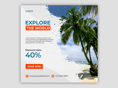 Travelling Social media banner template banner banner ad branding designs graphicdesign instagram post instagram story socialmedia travel travel agency travelling