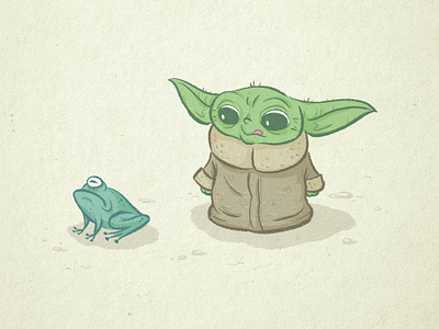 Baby Yoda baby yoda cute digital illustration fan art grogu illustration mandalorian star wars yoda