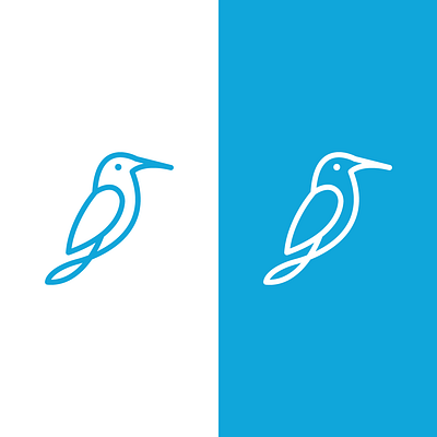 Kingfisher Monoline branding design flat icon illustration illustrator logo logoshape minimal vector