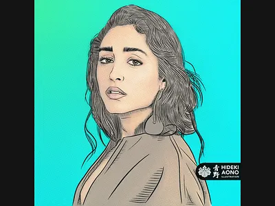 Golshifteh Farahani - Portrait Series digital drawing halftone hidekiaono icon illustration popart portrait sketch vector