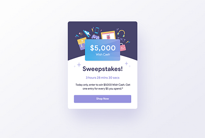 Sweepstakes app illustration mobile sale sweepstakes ui