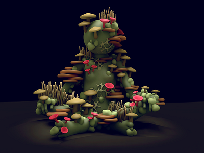 Fungus Gal 3d 3d character 3d illustration c4d character cinema 4d diligence studio dlgnce fungus illustration mushroom psychadelic stuart wade