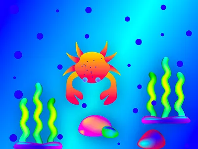 cancer meets aquarius colors crab design dribbbleweeklywarmup. graphic illustration illustrator stayhome water