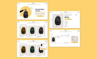 AEON - Retail UI backpack landing page retail ui