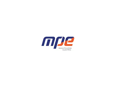 MPE blue branding concept design electric electronic elegant flat logo logotype minimal orange typogaphy vietnam
