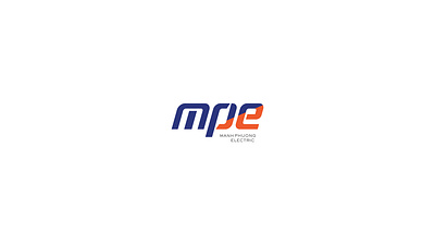 MPE blue branding concept design electric electronic elegant flat logo logotype minimal orange typogaphy vietnam