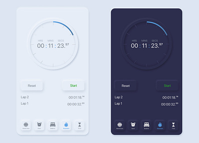 Stopwatch Redesign_Neumorphism iphone neumorphic design neumorphism redesgin stopwatch