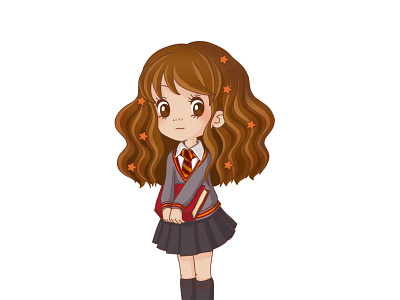 ⭐Hermione Granger⭐ animation character design cute illustration design harrypotter hermione granger illustration kids illustration photoshop wacom