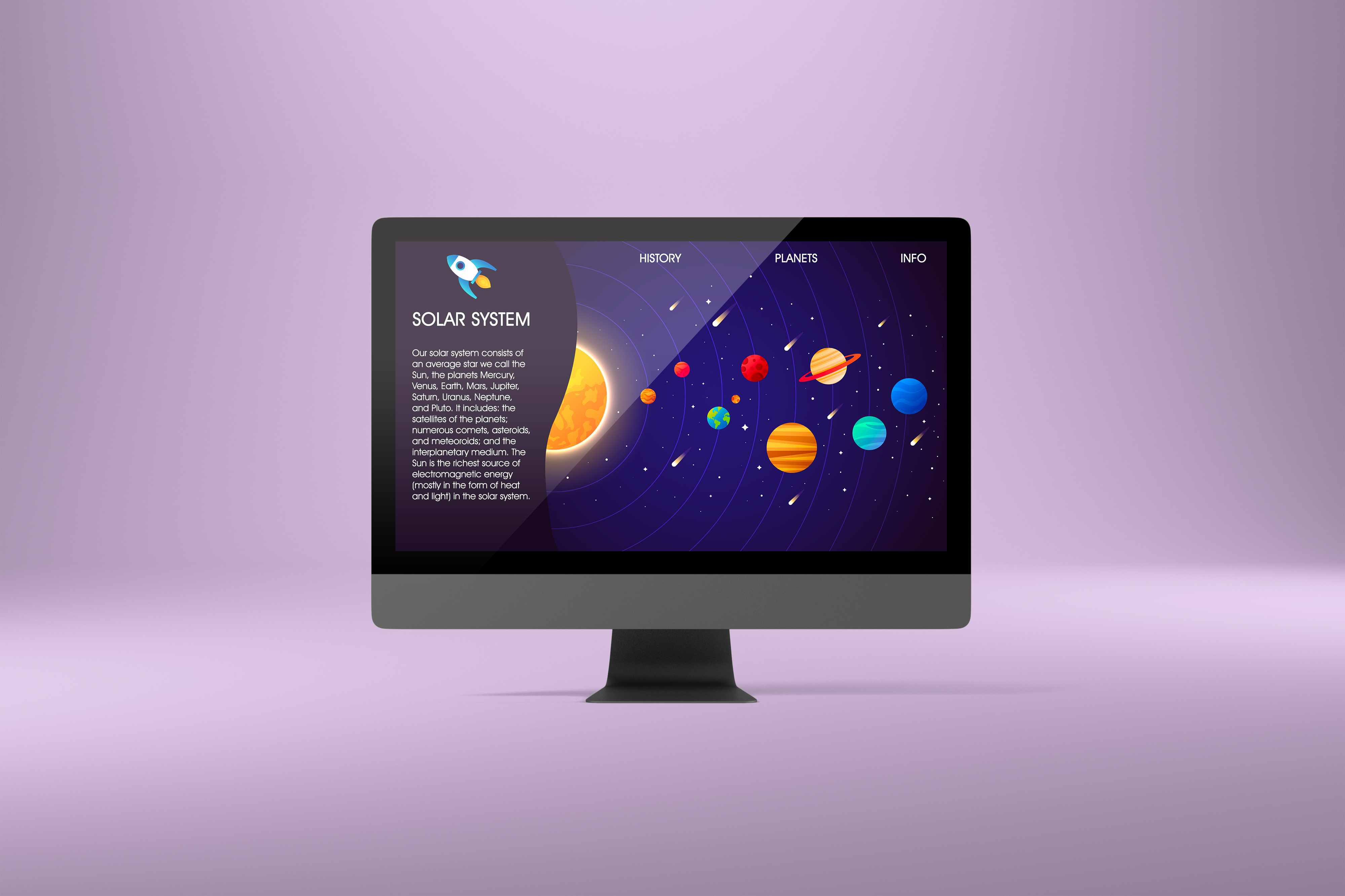Example of Solar System Website draw