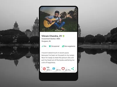Daily UI 006: User profile dailyui dating app matrimonial profile page