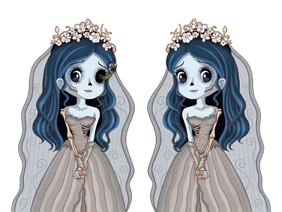 🖤Emily💙 art bride character design corpce cute illustration design emily illustration kids illustration photoshop procreate tim burton wacom