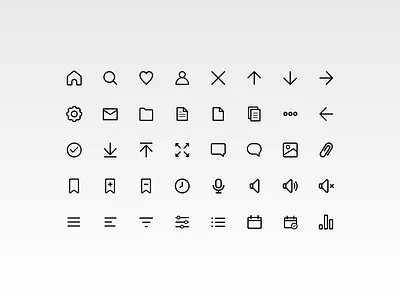 Basic Icon Set branding design figma icon icon set icons minimal ux vector web