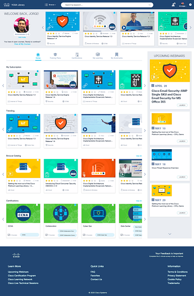 Cisco Learning Library UI cisco dashboard thumbnail ui uidesign uiux ux design visual design